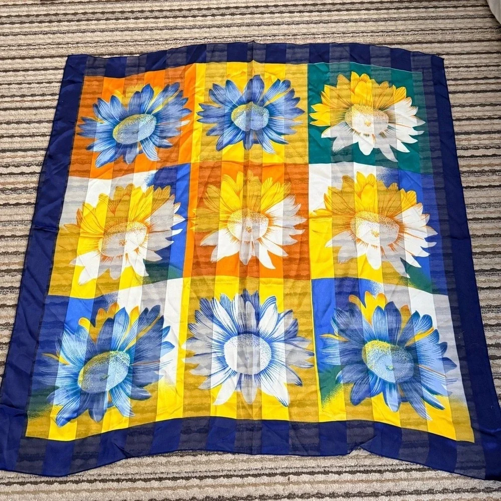 Sunflower‎ Floral Fashion Scarf Satin 3'x3'